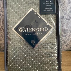 New Waterford Fine Linens Garner European Sham 26 x 26 Sage and Silver